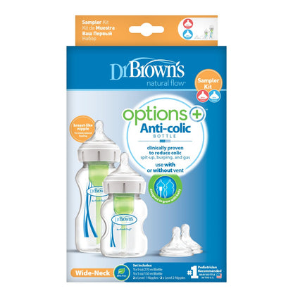Dr Brown's Options+ Wide-Neck Sampler Kit, PP (0m+ and 3m+ ), WB02600-INTLX