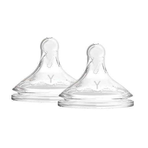 Dr Brown's Y-Cut Wide-Neck Silicone Nipple, 2 pack (9m+), WNY201-INTL