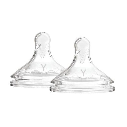Dr Brown's Y-Cut Wide-Neck Silicone Nipple, 2 pack (9m+), WNY201-INTL